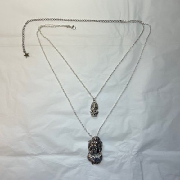 “Lucky Ganesh” Silver Hindu Elephant God Handmade 2-Layer Adjustable Necklace - Picture 12 of 16